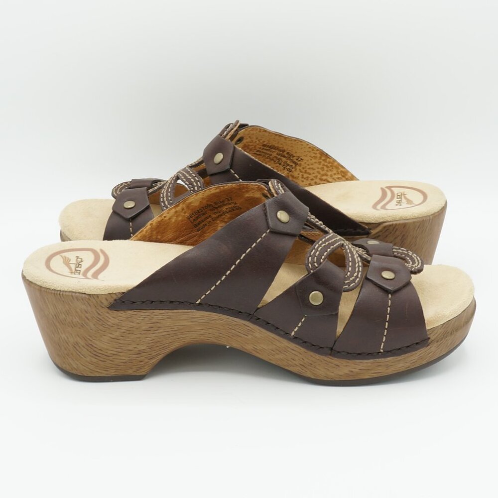 Dansko Serena Flower Cut Out Leather Sandals Women's Size 37 (EU) - Picture 3 of 9